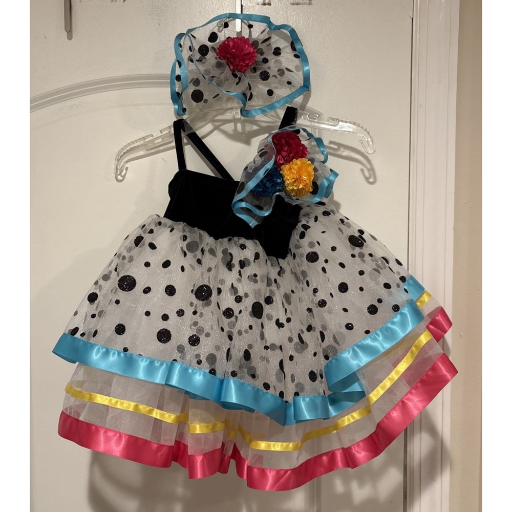 Weissman Curtain Call Dance Costume E1144 CSM Tutu Dress‎ Multicolor Polkadots